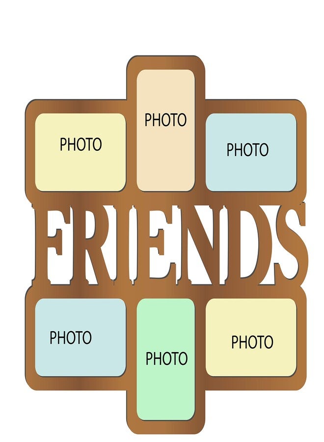 orgner Wood Friends Decorative Photo Frame for 6 Photographs (10 inch) - Image 2